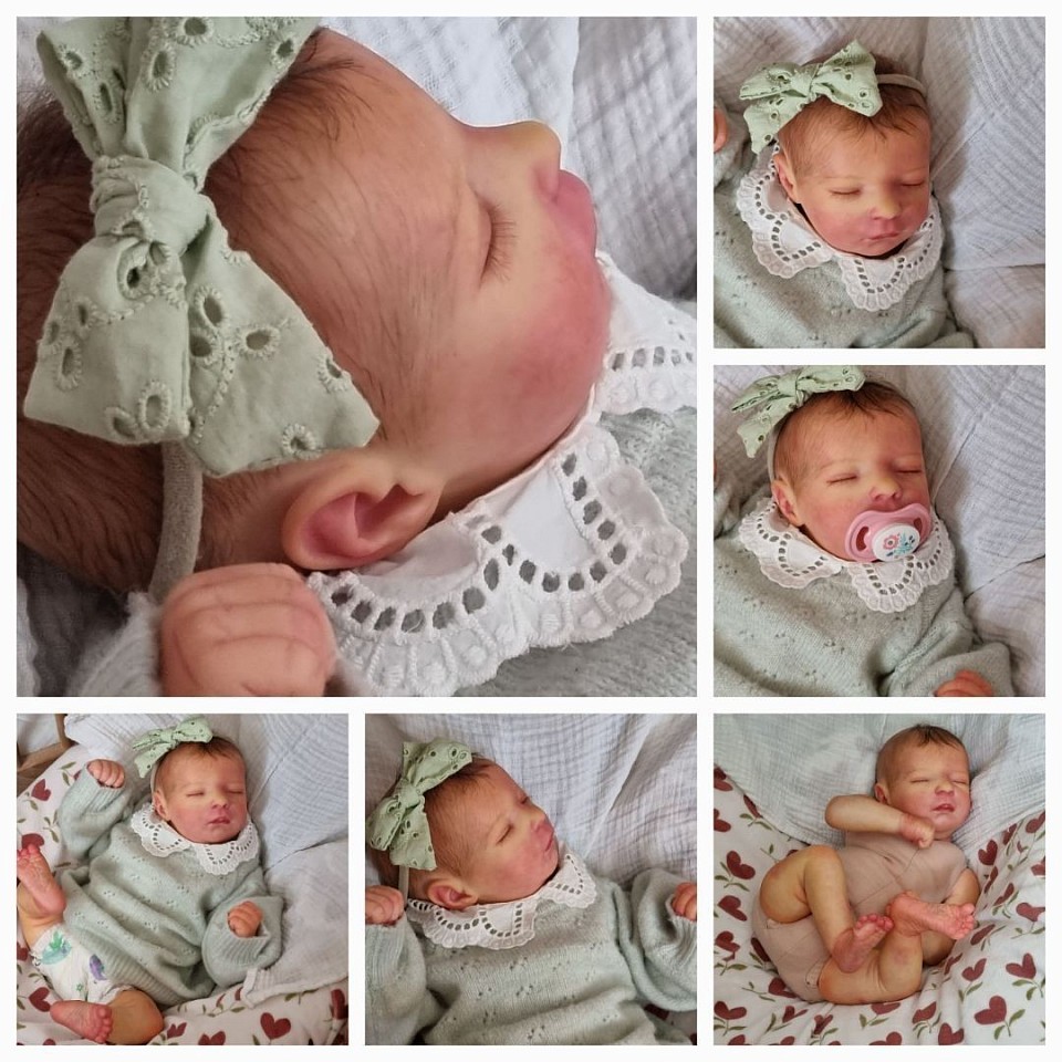 Bébé reborn du kit Callie realborn asleep environ 45 cm pour 2kg110 ( Adoptée).   Bonjour Justine, un petit coucou pour vous informer que la petite puce Callie👶 est bien arrivée à la maison samedi, j'ai pu rapidement découvrir ma petite Callie, elle est choupinette avec ses quelques petits cheveux implantés sur la tête🥰. Vos vacances sont déjà terminées, vous avez repris vos créations?🤔. A très bientôt, Sylvie