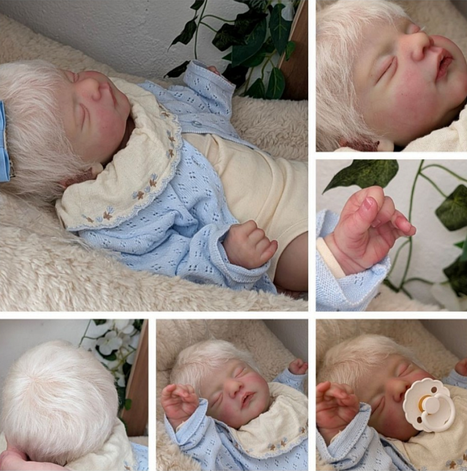 Bébé reborn du kit Sam de Gudrun Legler elle pèse 2kg590 pour environ 51 cm Adoptée par Chrystelle
