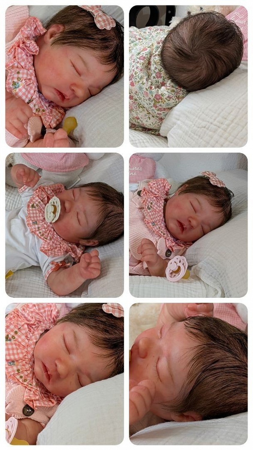 🌸Bébé Reborn du kit Alma,authentique avec certificat d'authenticité.(Kit épuisé)-création de Reborn-fabrique-a-reve 🌸  C'est un bébé reborn d'un réalisme exceptionnel. Sa taille,son poids sont parfaitement réalistes , 50 cm pour 2kg500,donnant réellement l'impression de porter un vrai bébé .  🌸Superbes détails : veines,marbrures,rougeurs.  📋Travail de très grande qualité .  🐤Elle prend des tétines coupées ,ce qui rend encore plus réel . Petit effet de peau sur le visage ,vernis mat ultime pour zéro brillance !  Rooting directionnel ,cheveux incroyable !  Ses membres sont entiers et son corps est en tissus de couleur chair .  🧴Une plaquette odeur a été glissé à l'intérieur de son corps en tissus ,pour sentir bon le bébé.   👩‍🍼Elle porte des vêtements en 1-3 mois selon les marques ,taille d'un vrai bébé .  🎁Elle viendra avec un joli trousseau de mon choix ,qui n'inclus pas le pull des photos .  🌸Petite information: Ce n'est pas un silicone 📦L'envoi sera rapide ,très soigné et parfaitement protégé,pour qu'elle arrive dans d'excellentes conditions.  Si vous avez la moindre questions n'hésitez pas à me contacter ,je vous répondrai avec plaisir 🤗  Au plaisir 🌸Son prix est de 650€ HFDP Contact par mail